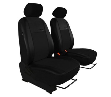 Pokrowce uniwersalne ekoskóra Eco Line przód 1+1 czarne do Toyota Hilux VI