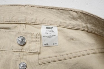 Levi's 501 vintage spodnie beżowe jeansy dżins regular 38 | 96cm