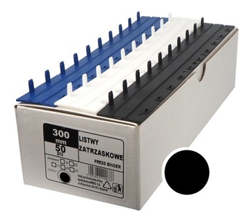 LISTWY ZATRZASKOWE GRZBIETY ZAMYKANE CZARNE 10 mm, 50 szt.