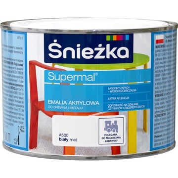 ŚNIEŻKA SUPERMAL EMALIA AKRYLOWA BIAŁY MAT 0,4L