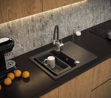 Quadron Wkładka Ociekowa Ociekacz Regulowany do Zlewu Kuchni Pure Carbon