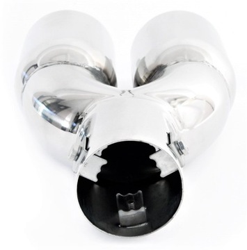 ВЫХЛОПНЫЙ НАКОНЕЧНИК ГЛУШИТЕЛЯ ДВОЙНАЯ ТРУБА ХРОМИРОВАННАЯ СТАЛЬ