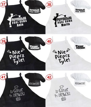 КУХОННЫЙ КОМПЛЕКТ ФАРТУК + ШАПКА С ПРИНТОМ