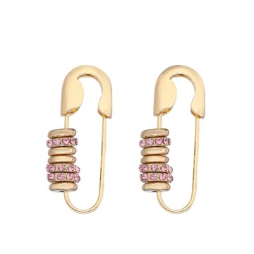 Gold U-shaped Stud Earrings Paper Clip Pin