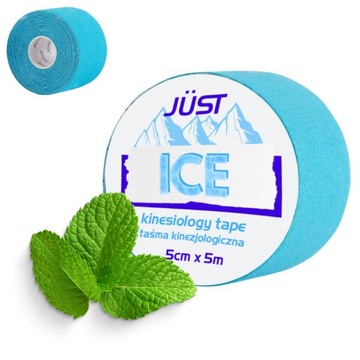 JUST ICE TAPE taśma kinezjologiczna chłodząca BLUE 5m x 5cm z mentolem