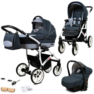 Wózek 3w1 dziecięcy spacerówka BabyLux Largo ALU