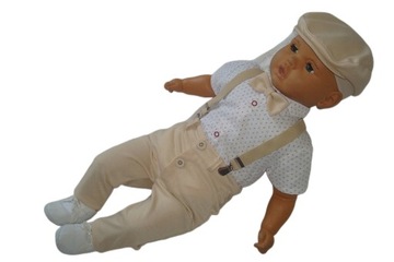 BEŻOWY KOMPLET LATO UBRANKO /CHRZTU /WESELE/ 80