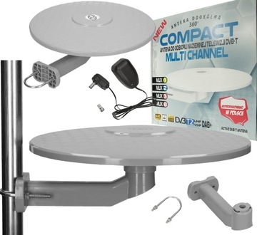 MOCNA ANTENA TV DVB-T DVB-T2 360 STOPNI SZARA