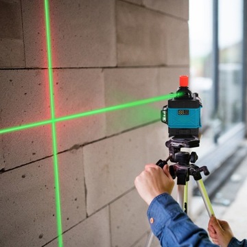 Poziomica laserowa 4D Laser krzyżowy 16 linii Futerał 2x bateria