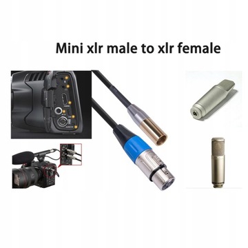 2xMini XLR męski na 3-pinowy żeński audio