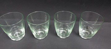 4 x szklaneczki literatki jasno zielone szkło vintage