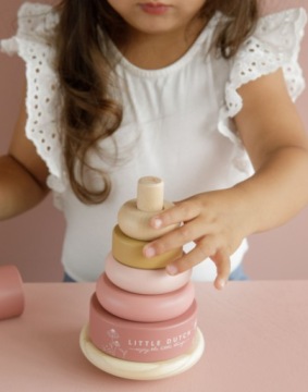 LITTLE DUTCH DREWNIANA PIRAMIDA PIRAMIDKA SORTER RÓŻOWA