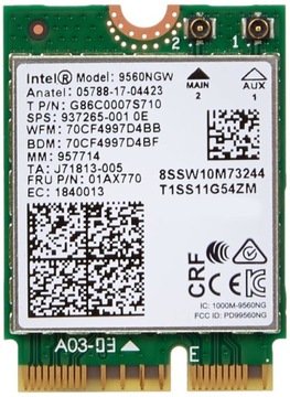 9560.NGWG INTEL Wireless-AC 9560 2230 2x2 AC INTEL 9560.NGWG