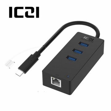 Hub USB C + 3 porty USB 3.0 Iczi IZEC-A88 RJ45