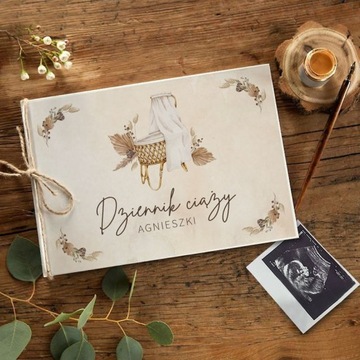 DZIENNIK CIĄŻY na zdjęcia USG IMIĘ Boho Kołyska