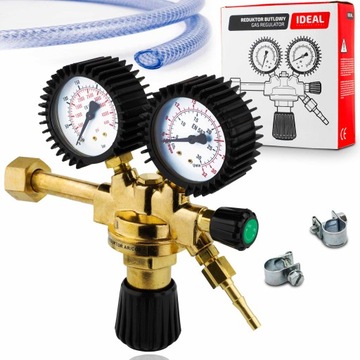 REDUKTOR CO2/AR MIG MAG 2 manometry + PRZEWÓD GAZOWY MIX CO2 ARGON