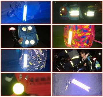 Светоотражающий кулон из флюоресцентного ремешка, брелок для ключей для рюкзака, сумки, светоотражающий элемент.