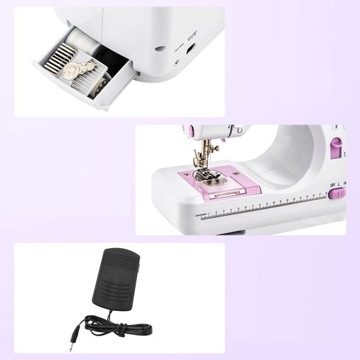 КОМПАКТНАЯ ШВЕЙНАЯ МАШИНА 12 СТРОЧЕК, блок питания и 4xAA