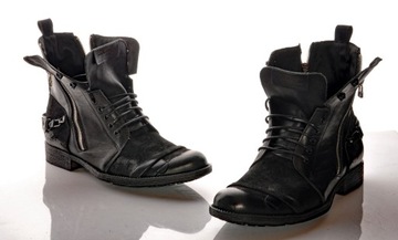 Ботинки челси МУЖСКИЕ черные в стиле милитари, кожа, 42 PL