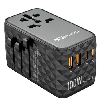 Uniwersalny adapter podróżny World-to-World UTA-06 Verbatim 2x USB-C