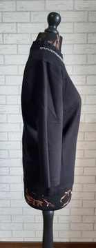 Sweter Bluzka czarna z golfem i zdobieniem XS 34