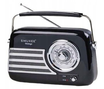 SMUKEE RADIO vintage Z GŁOŚNIKIEM BLUETOOTH czarne 5W