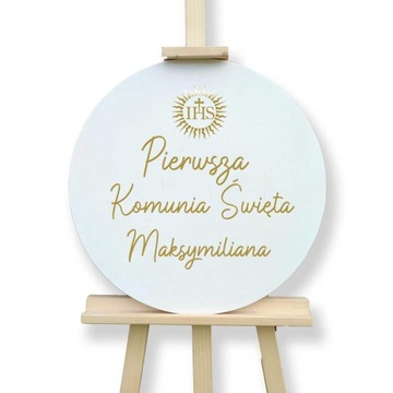 Tablica Powitalna na komunie świętą, Pierwsza Komunia Święta + Imię Dziecka