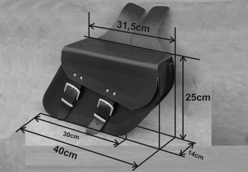 СУМКИ БОКОВЫЕ ДЛЯ МОТОЦИКЛА, КОЖА, 40x25x14см