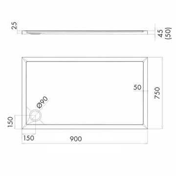душевой поддон 75 x 90 x 4,5 CORRINA