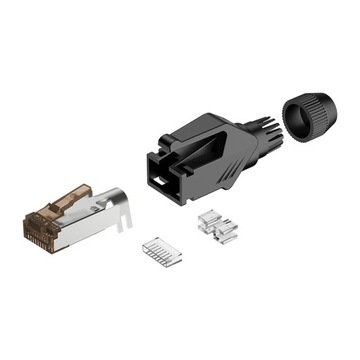 Wtyk typu RJ45 z osłoną Roxtone RJ45C5E-PHBN