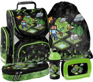 5EL ZESTAW TORNISTER SZKOLNY MINECRAFT TUBA WOREK PIXEL TORNISTER MINECRAFT