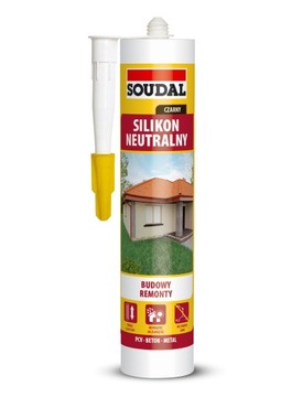 uszczelniacz Silikon Neutralny - Czarny - Soudal - 280 ml - budowy remonty