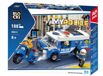 KLOCKI KONSTRUKCYJNE MYPOLICE POŚCIG RADIOWÓZ MOTOCYKL ZESTAW