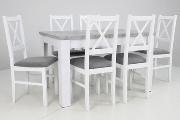 Комплект из 6 стульев и стола 80х120/160 см для кухни.