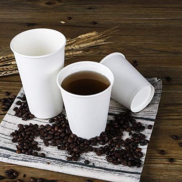 ОДНОРАЗОВЫЕ БУМАЖНЫЕ СТАКАНКИ ДЛЯ КОФЕ 250мл, БЕЛЫЕ, ЭКОЛОГИЧЕСКИЕ, НЕ ПРОТЕКАЮТ