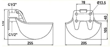 ЧУГУННАЯ ЧАША ДЛЯ ВОДЫ, ЯЗЫК ИЗ НЕРЖАВЕЮЩЕЙ СТАЛИ, 8 ШТ.