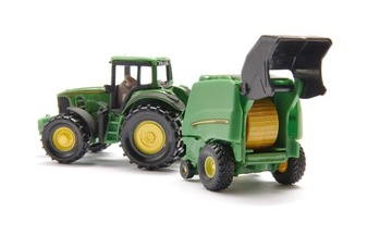 SIKU 1665 TRAKTOR CIĄGNIK JOHN DEERE Z PRASĄ
