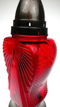 БОЛЬШАЯ ГРАВИЙНАЯ СВЕЧА, СТЕКЛЯННАЯ ВСТАВКА КРАСНОГО ФОНАРЯ