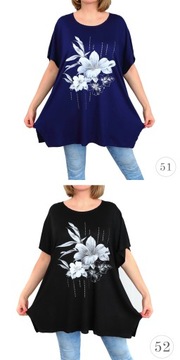 Tunika bluzka długa damska wiskoza GEILA 5XL 6XL wybór kolorów