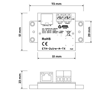 ZESTAW KONWERTERÓW UTP / 2-WIRE DO TRANSMISJI LAN+POE ETH-2WIRE-A-SET2 KOMP