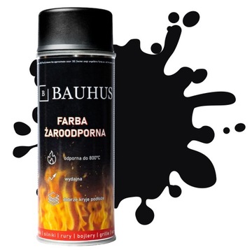 Farba spray żaroodporna wysokotemperaturowa RAL 9005 Czarny
