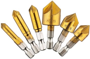 Набор сверл для снятия фаски, 6 шт., набор конусных зенковок