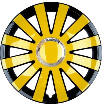 KOŁPAKI 13 ŻÓŁTE ONYX UNIWERSALNE CHROM POŁYSK