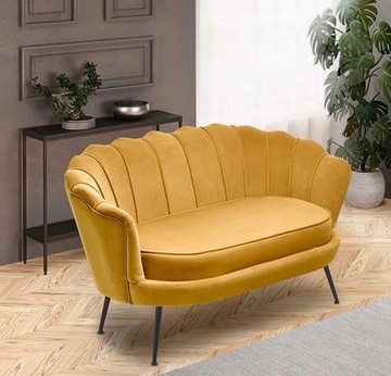 Sofa Muszla Welur Velvet AMORINITO XL Musztardowa