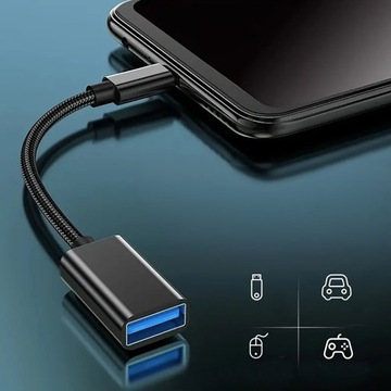 Adapter przejściówka USB C na USB 3.0 OTG kabel typ C do telefonu laptopa