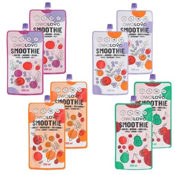 Owolovo Smoothie Mix 4 smaków 250 ml x 8 sztuk