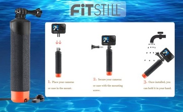 Водонепроницаемая рукоятка для Go Pro Hero 12/11/10/9/8/7/6/5/4/3 FitStill