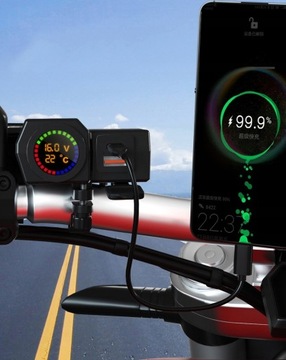 USB-зарядное устройство для мотоцикла, вольтметр температуры