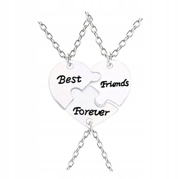 NASZYJNIK BEST FRIENDS - 3pcs heart friends