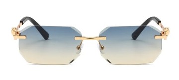 Прямоугольные узкие ретро очки без бретелек унисекс MAXIGROUP тренд 2024